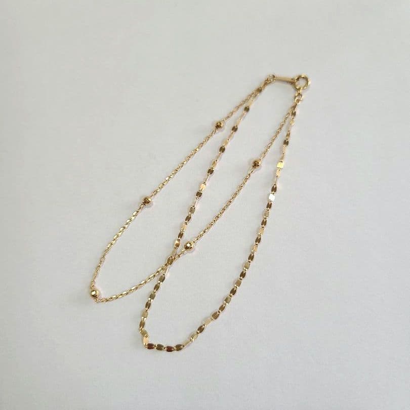 ジュエリーツツミ K18イエローゴールド2連ブレスレット