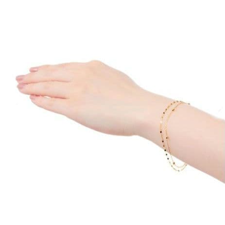 ジュエリーツツミ K18イエローゴールド2連ブレスレット