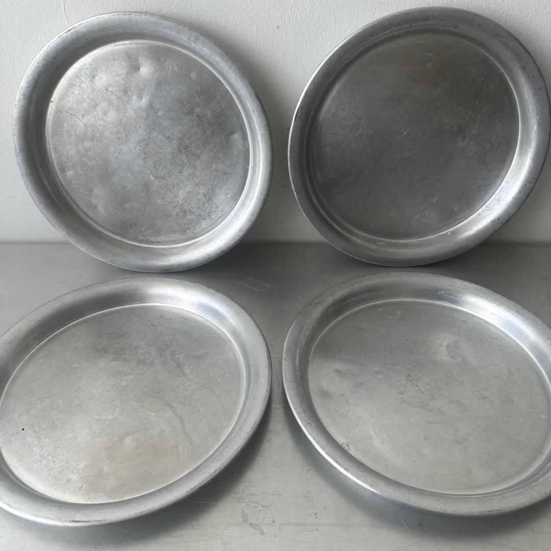 古道具/アルミのトレー４枚セット