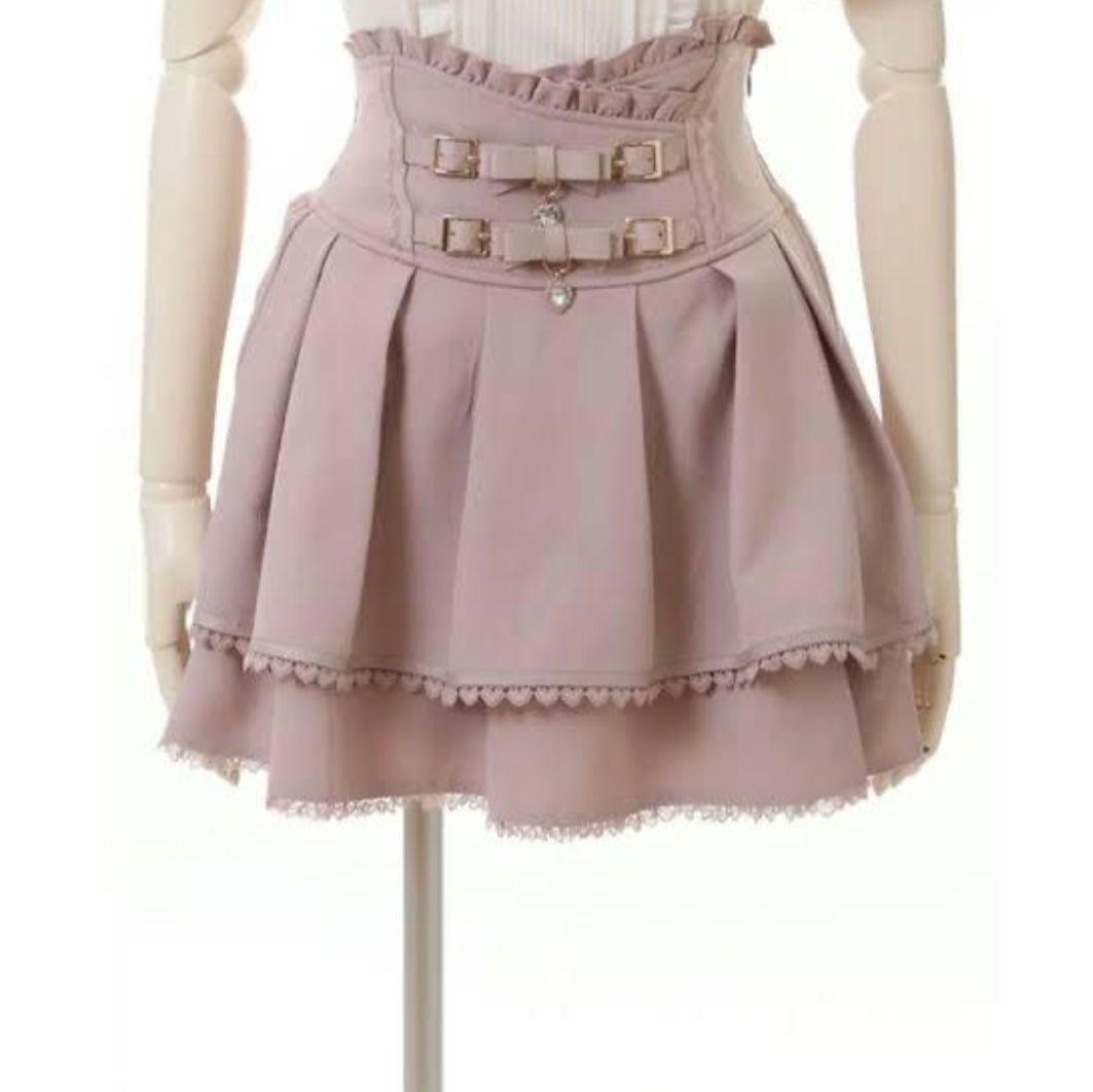 お値下げ○ リズリサ コピー品 2連リボンベルトスカパン ピンク - メルカリ