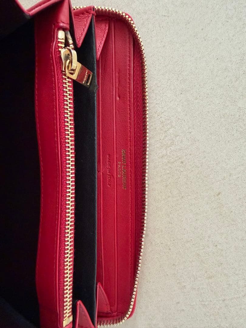 YSL 赤 レザー 長財布