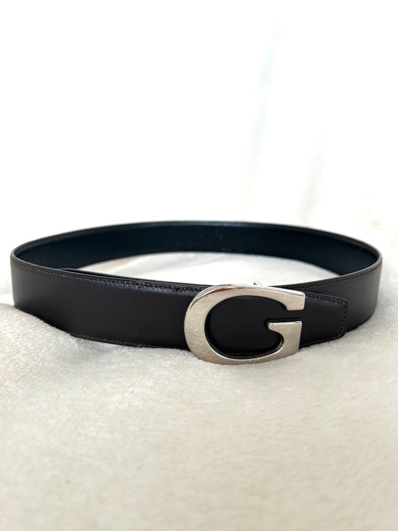 GUCCI グッチ　レディース　革ベルトリバーシブル シルバー　ダークブラウン