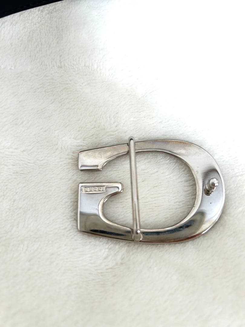 GUCCI グッチ　レディース　革ベルトリバーシブル シルバー　ダークブラウン