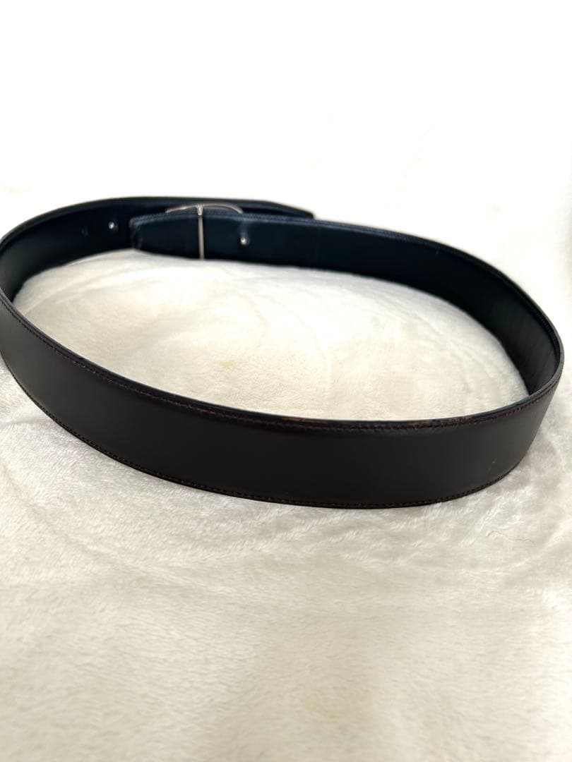 GUCCI グッチ　レディース　革ベルトリバーシブル シルバー　ダークブラウン