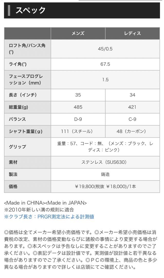 プロギア　R45 ウェッジ