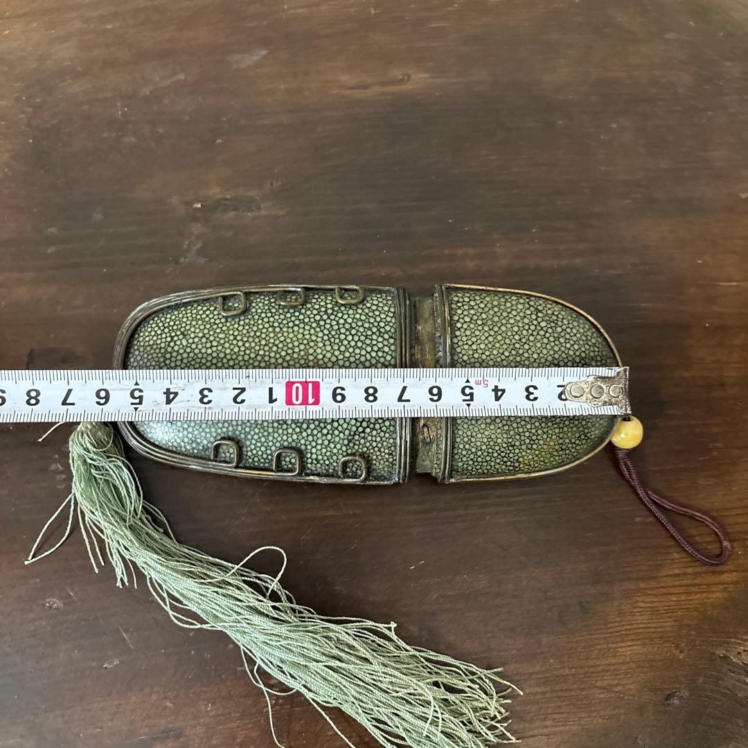 李朝時代後期 眼鏡匣 鮫皮 朝鮮王朝 アンティーク 韓国骨董 古道具 清朝