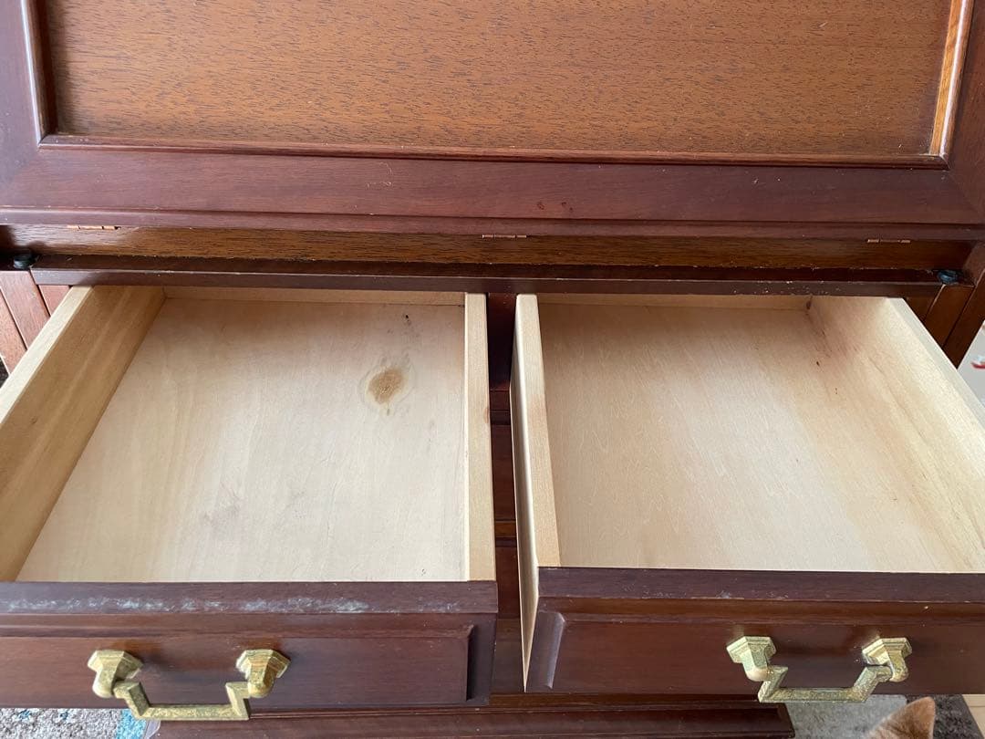 マルニ木工　天然木　机　ライティングビューロー　レトロ　アンティーク