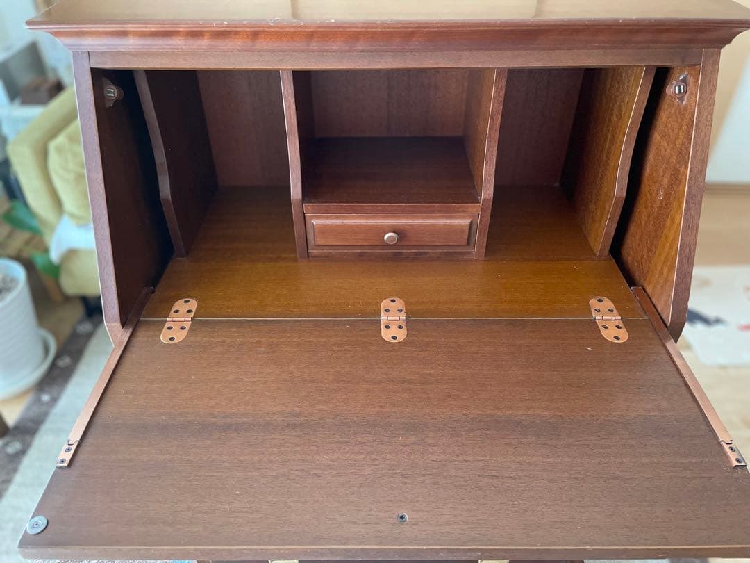 マルニ木工　天然木　机　ライティングビューロー　レトロ　アンティーク