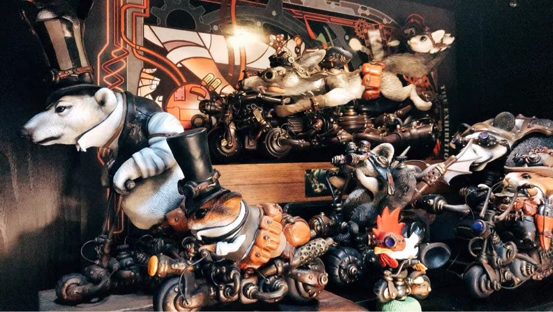 デザイナーズトイ 鎌田光司 鋼製アライグマ機関車 トレトイフィギュア