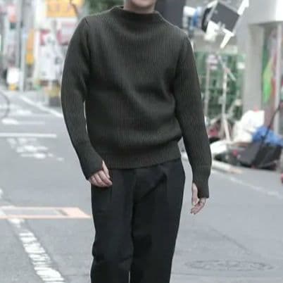 アンデルセンアンデルセン 5GG クールネック ハンティンググリーン　Sサイズ