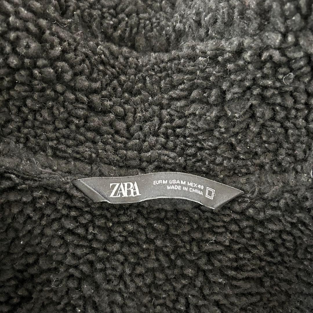 ZARA ザラ フェイクムートン B3 フライトジャケット M ブラック ボア