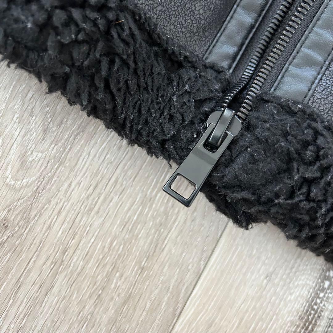 ZARA ザラ フェイクムートン B3 フライトジャケット M ブラック ボア