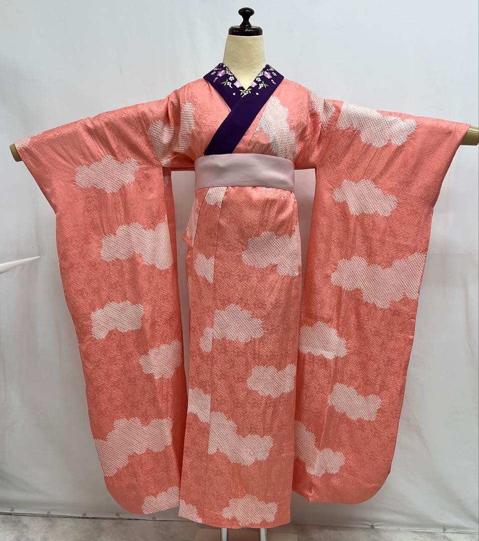 蝶々　振り袖　フルセット　別誂長襦袢　成人式　刺繍　振袖　草花　蝶　703