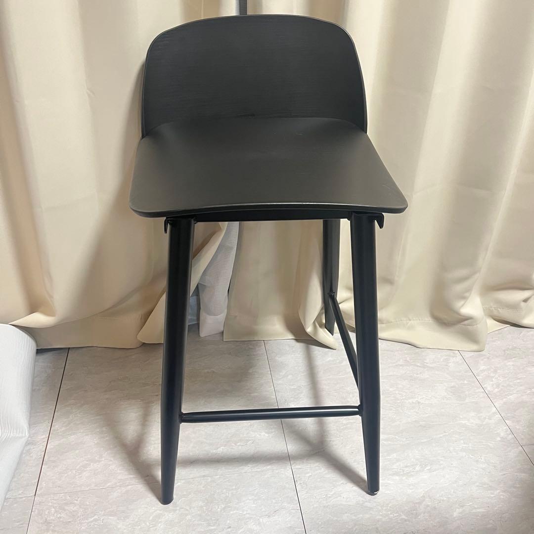 カウンター チェア グレイ 座高60cm 北欧 シンプル デザイン エレガント