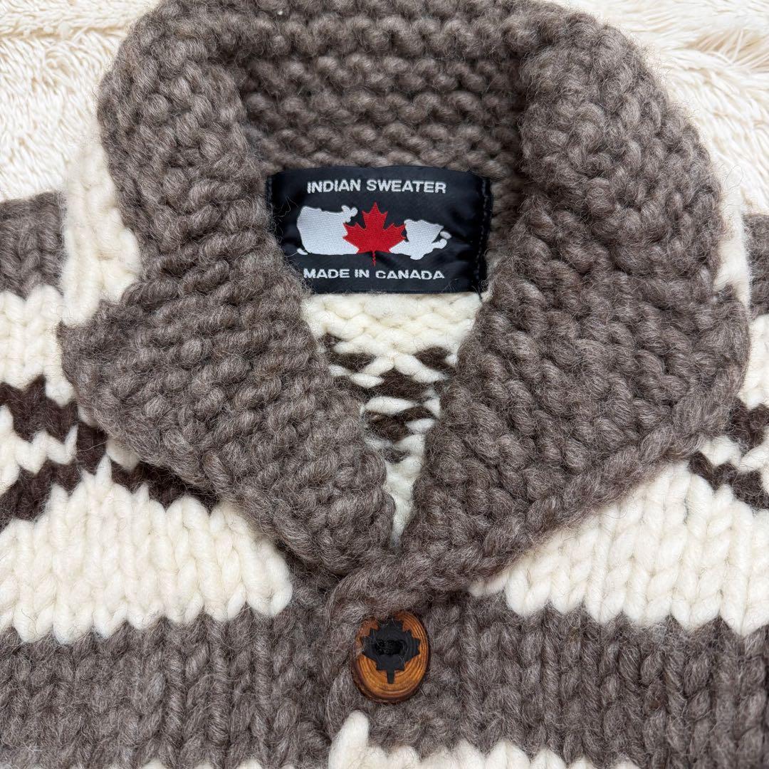 カナダ製 カウチンセーター ダブルエルク トナカイ ウール100 メイプル