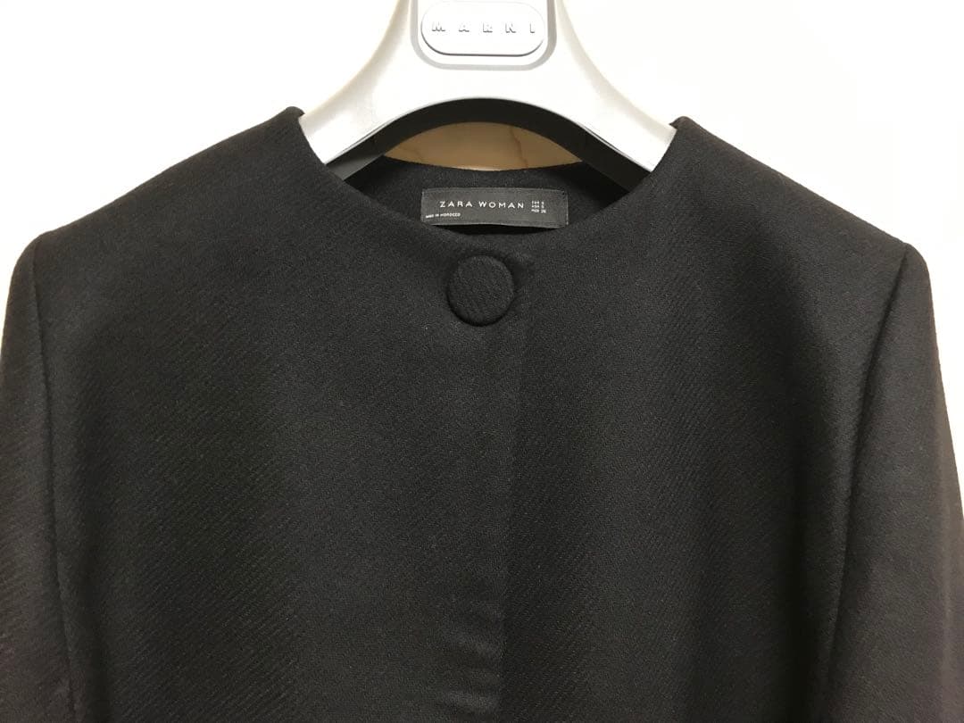 綺麗 ザラ ZARA マント ケープ ブラック ロング - メルカリ