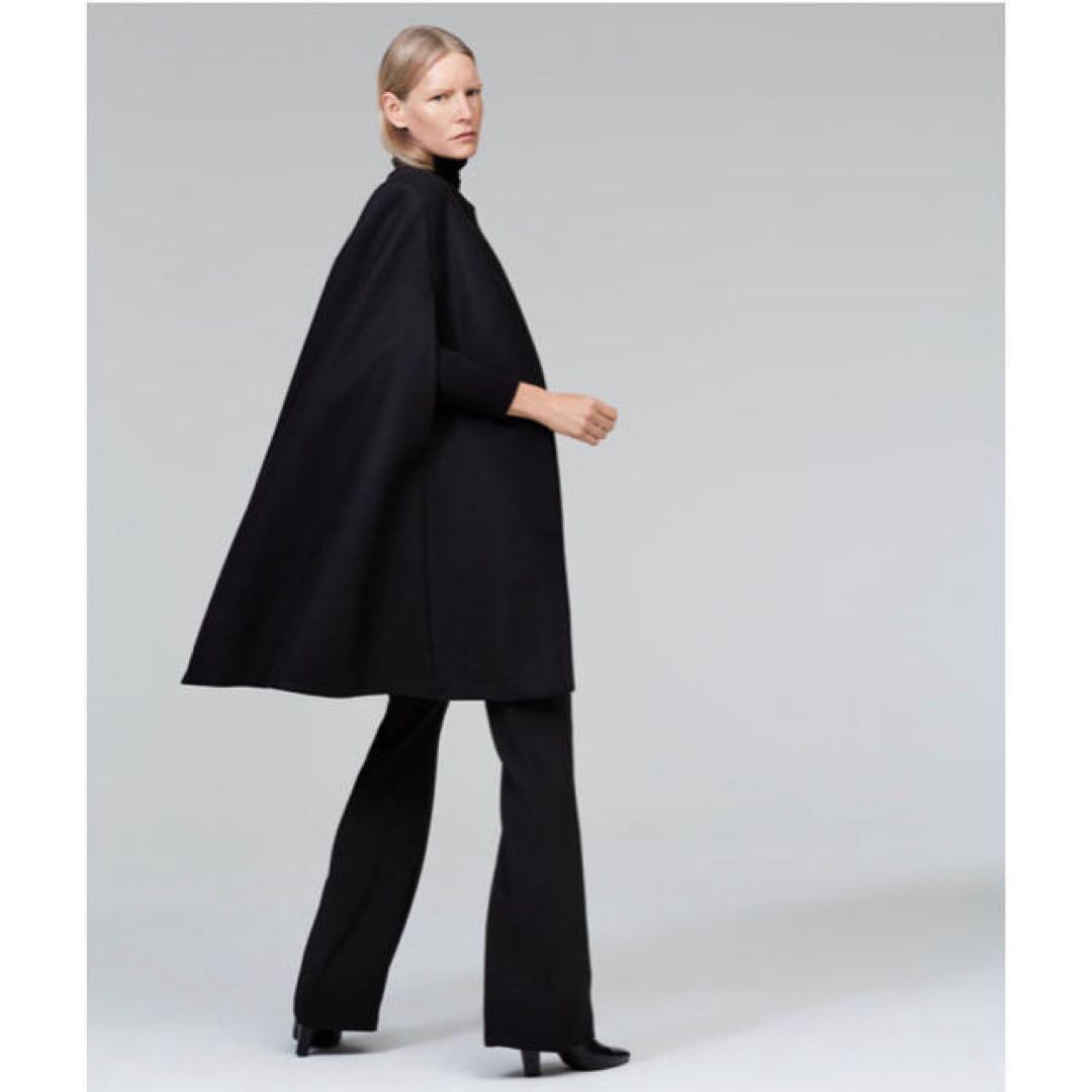綺麗 ザラ ZARA マント ケープ ブラック ロング - メルカリ