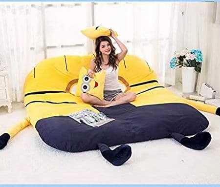 値下げミニオンシングル折りたたみベッド 寝袋 可愛デザイン ふわふわ マットレス