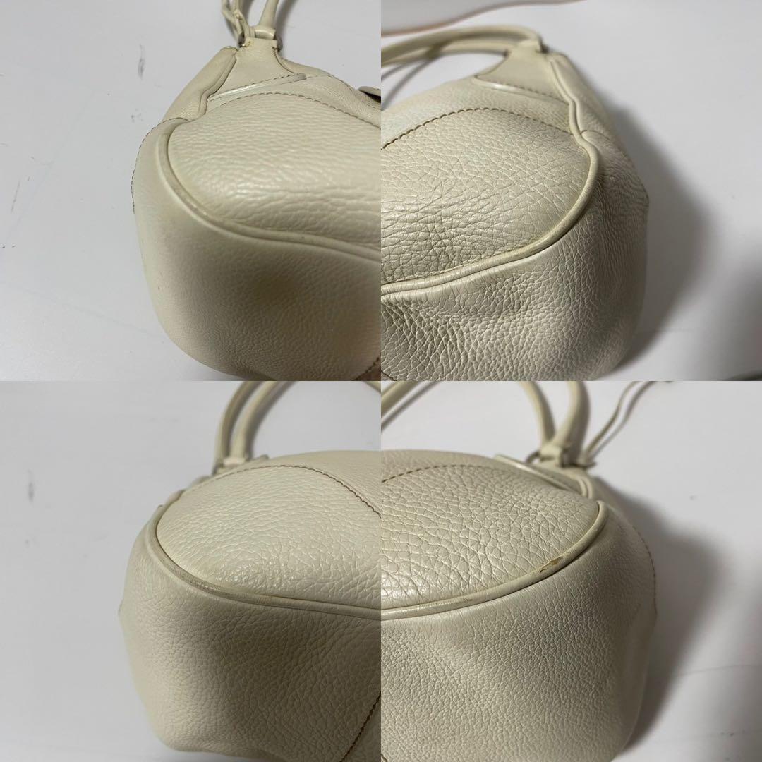 ■美品■ PRADA ハンドバッグ　ワンショルダー アイボリー　レザー