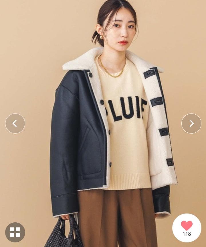 処分前価格】フロントレザー✕ムートンステンカラージャケット