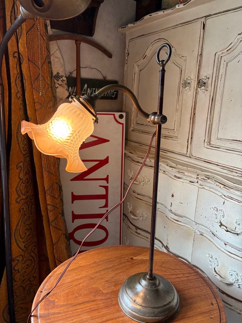 フランス　アンティーク　デスク　ランプ D ベッドサイド　卓上　真鍮　ランプ