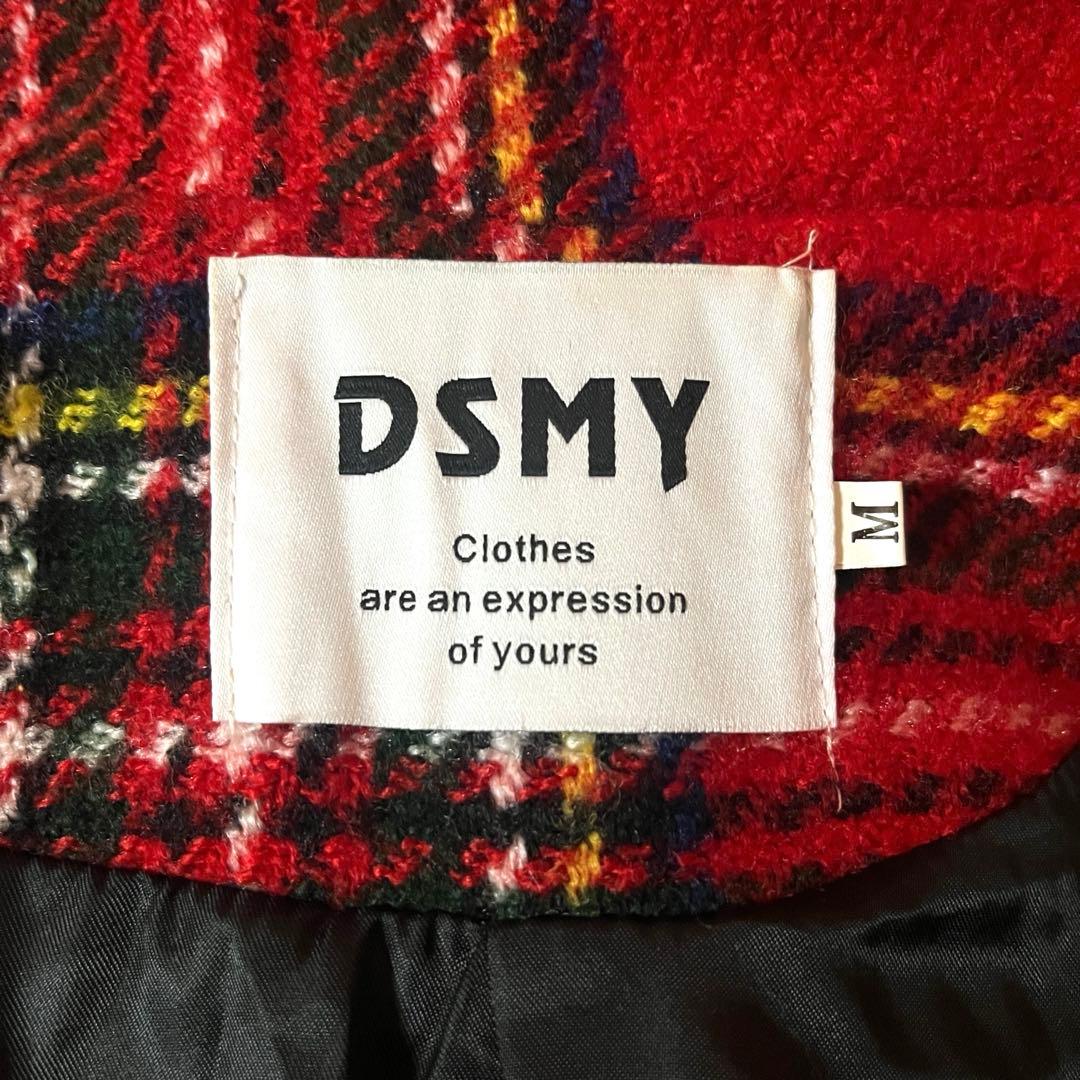 ○しんちゃん様○タータンチェック チェスター コート 赤 レッド 未