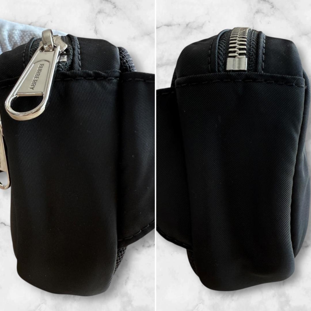 極美品　 バーバリー ボディバッグ ウエストバッグ　ブラック ロゴ