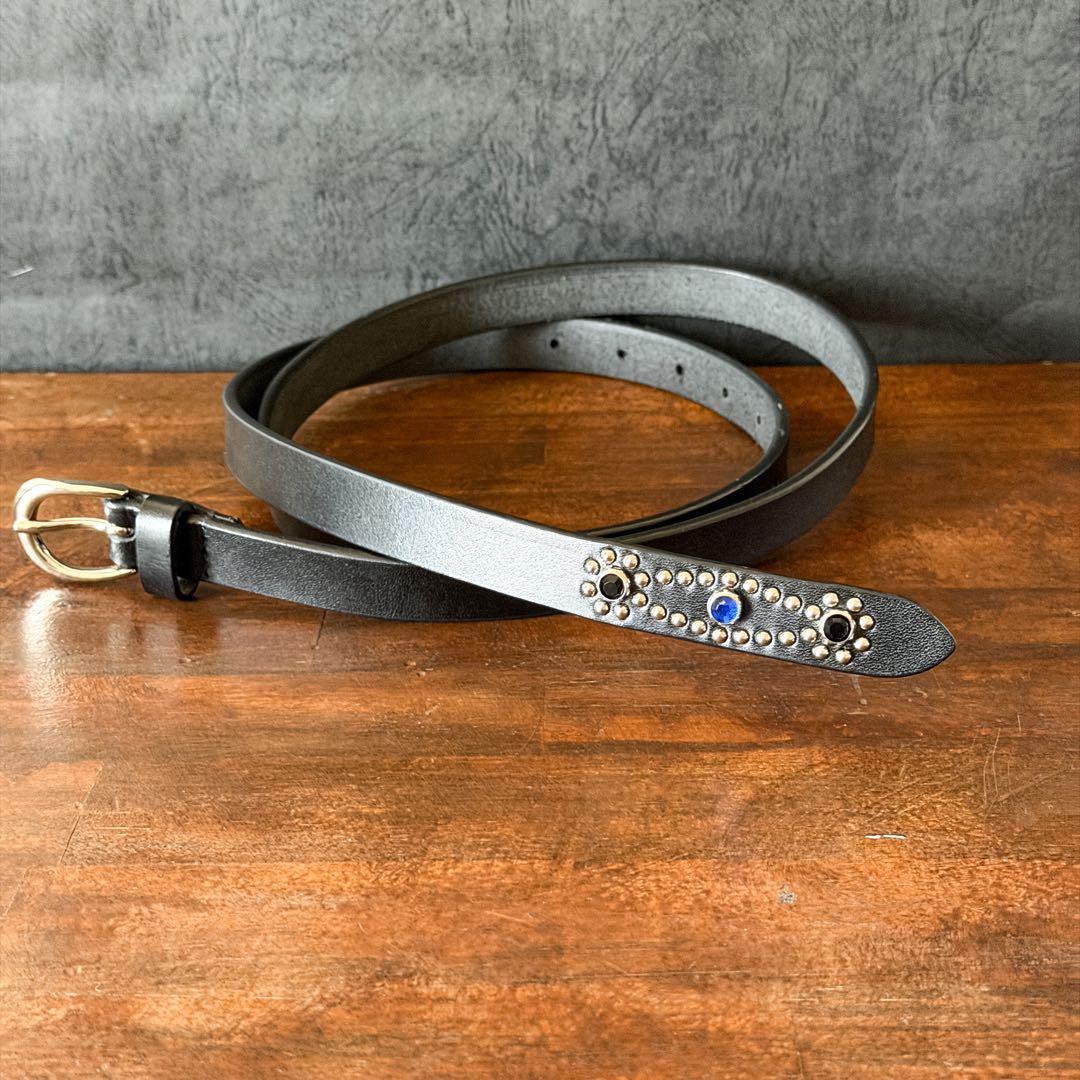 スタッズナローベルトBLUE EYE 18mm - メルカリ