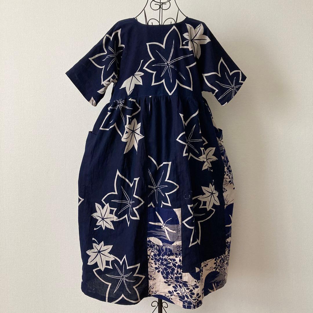 古布浴衣柿渋染めリメイクワンピース L108283352 - ワンピース低 価格 通販