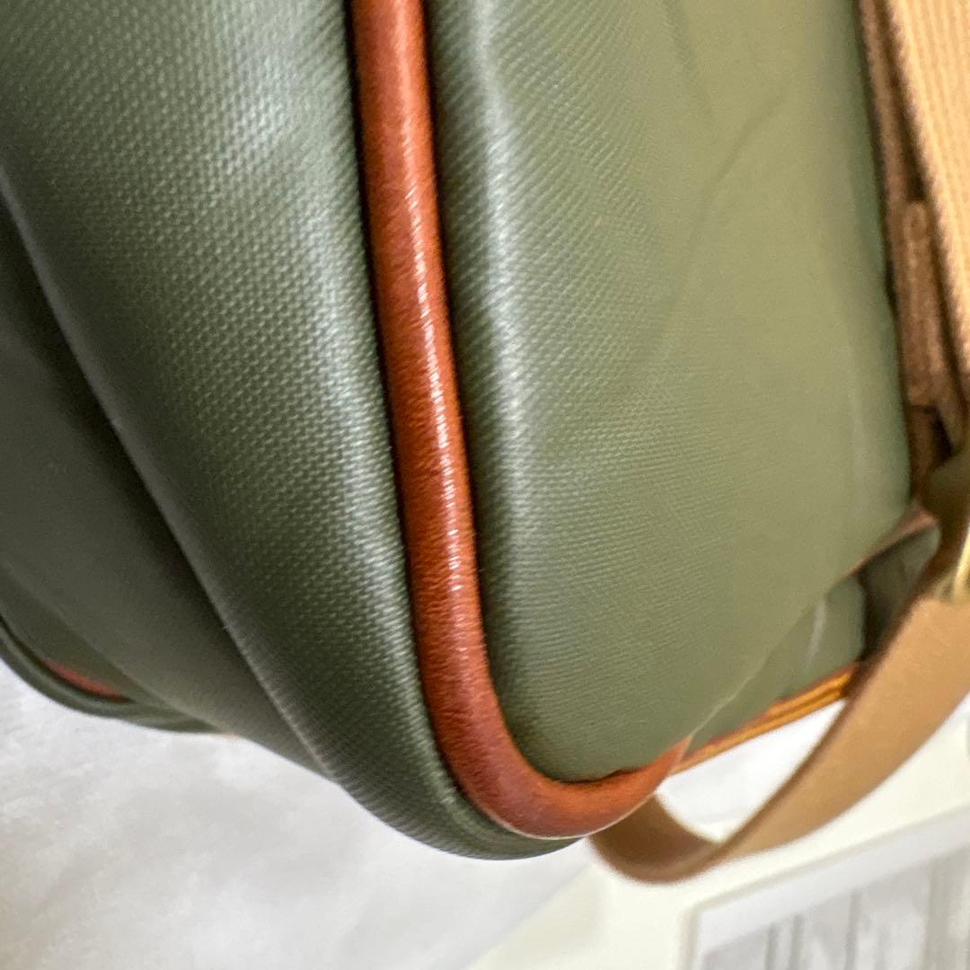 ハンティングワールド ボストンバッグ グリーン ナイロン×レザー 正規品