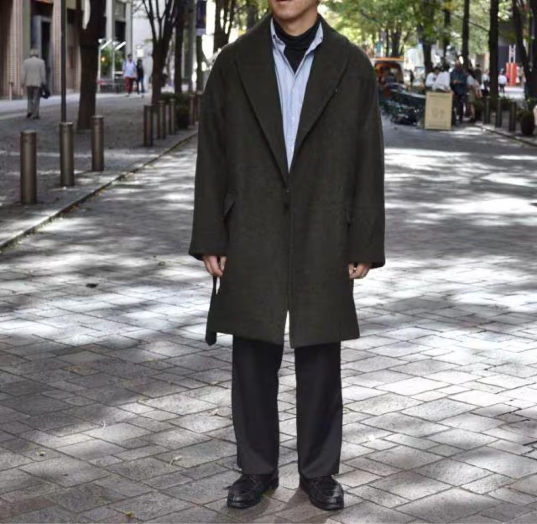 COMOLI ショールカラー ウールコートQ03-04009 カーキ 2 - メルカリ