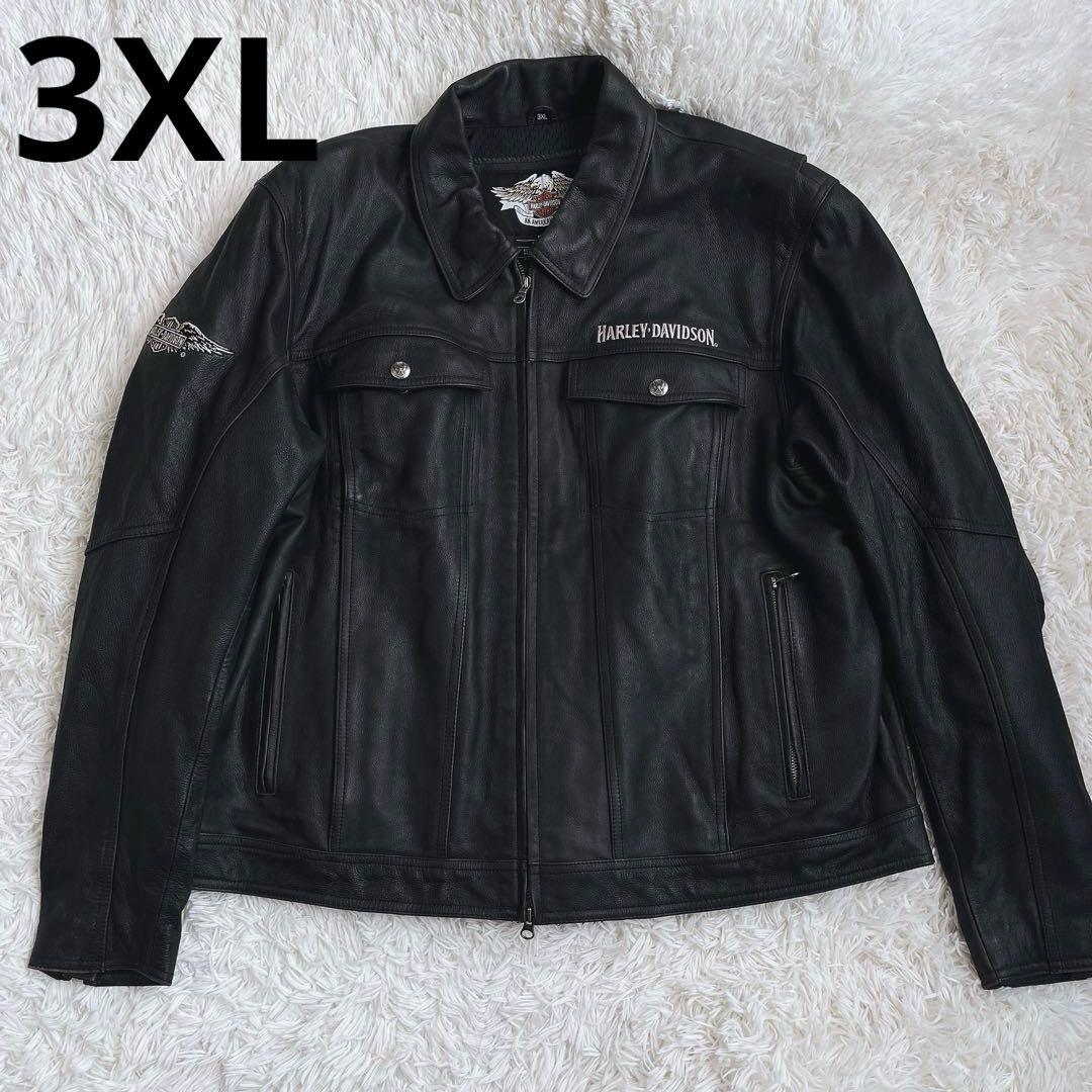希少サイズ✨Harley-Davidson レザージャケット 刺繍 ライダース