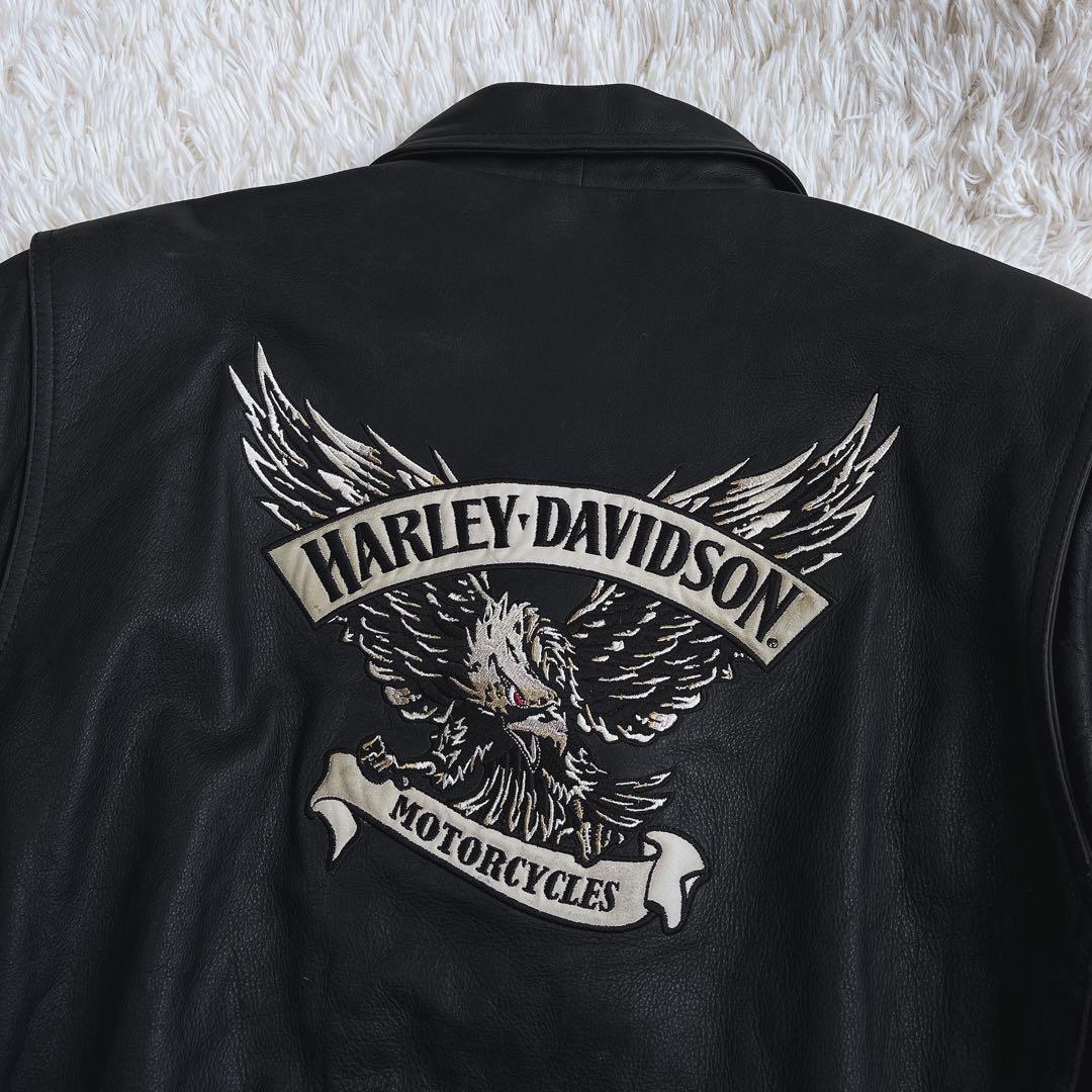 希少サイズ✨Harley-Davidson レザージャケット 刺繍 ライダース