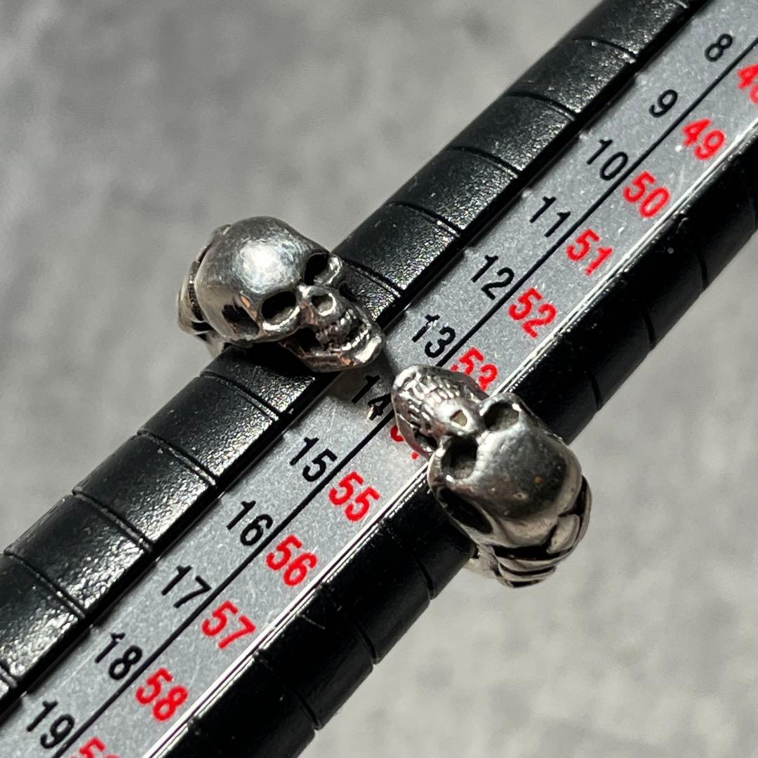 14号 CRAZY PIG TWO SKULLS RING silver925 - メルカリ