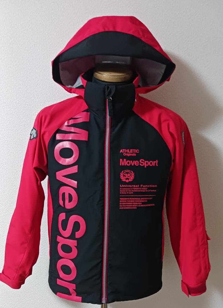 デサント MOVE SPORT 140cm子ども用スキーウェアセット 黒⁄赤 デサント