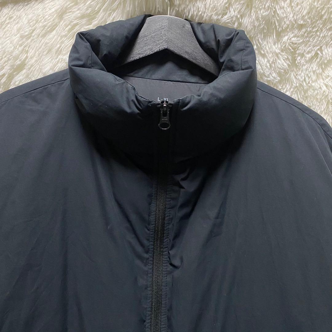 無印良品 MUJI 水を弾くスタンドカラー ダウンジャケット 撥水　L-XL 黒