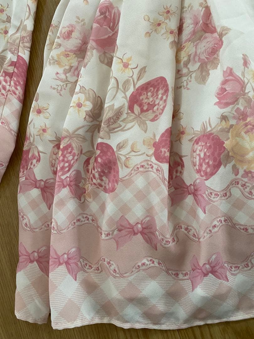 LIZLISA リズメロ メロメロストロベリーワンピース ホワイト