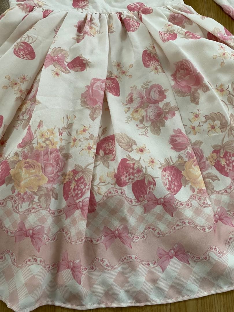 LIZLISA リズメロ メロメロストロベリーワンピース ホワイト