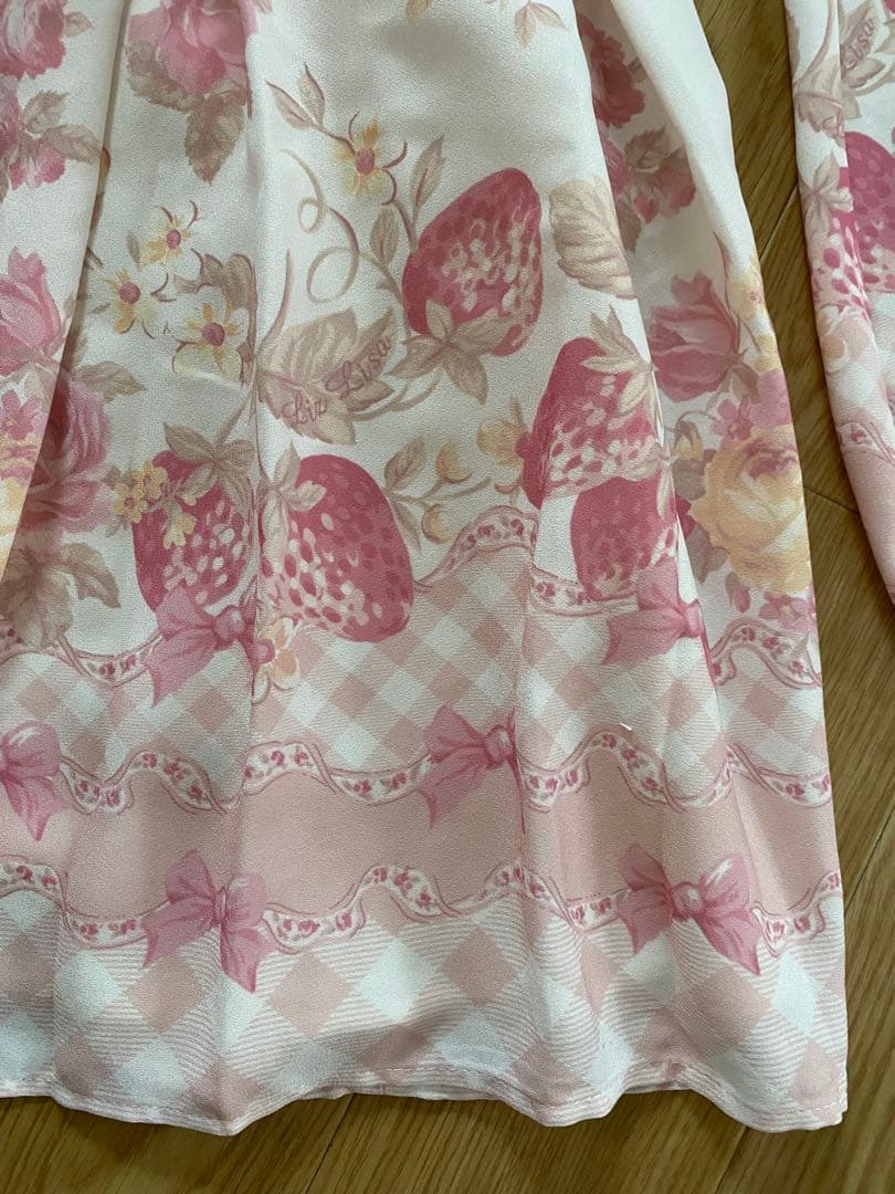 LIZLISA リズメロ メロメロストロベリーワンピース ホワイト