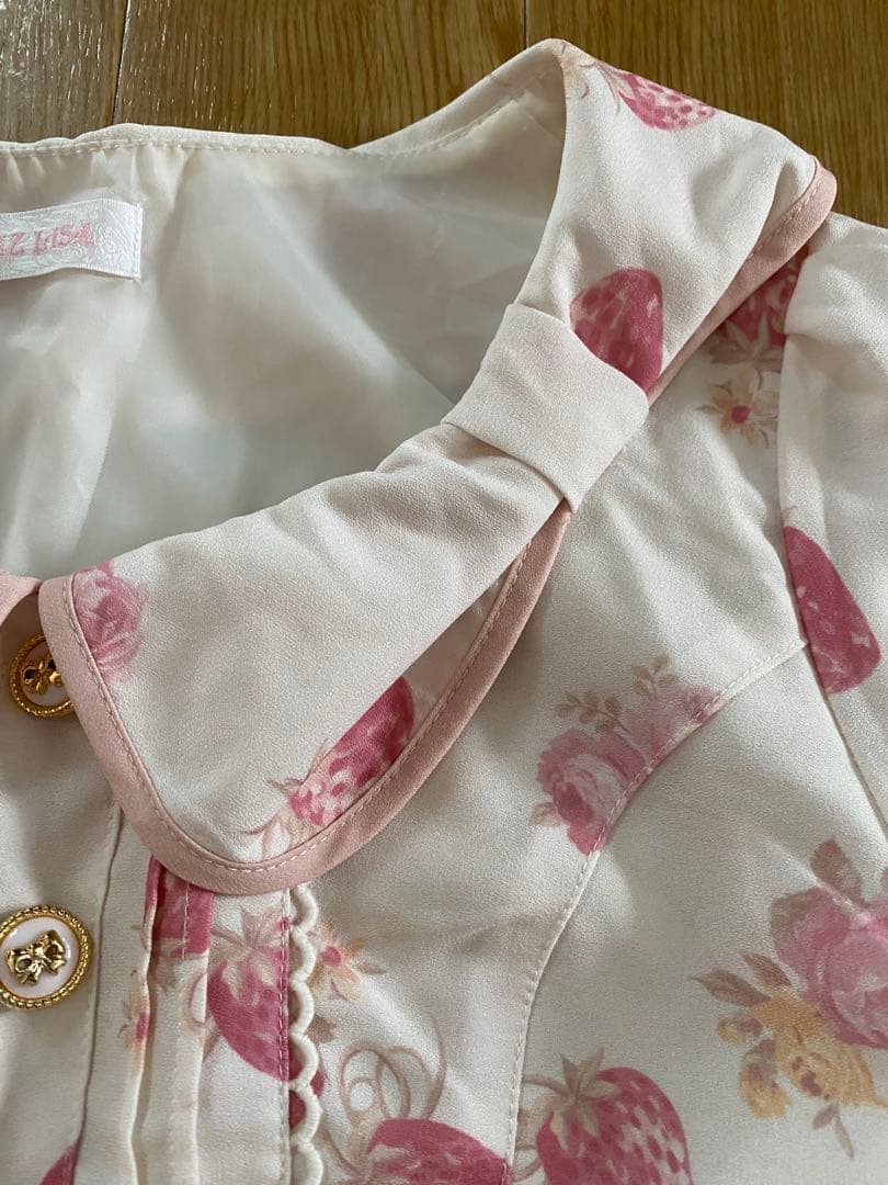 LIZLISA リズメロ メロメロストロベリーワンピース ホワイト