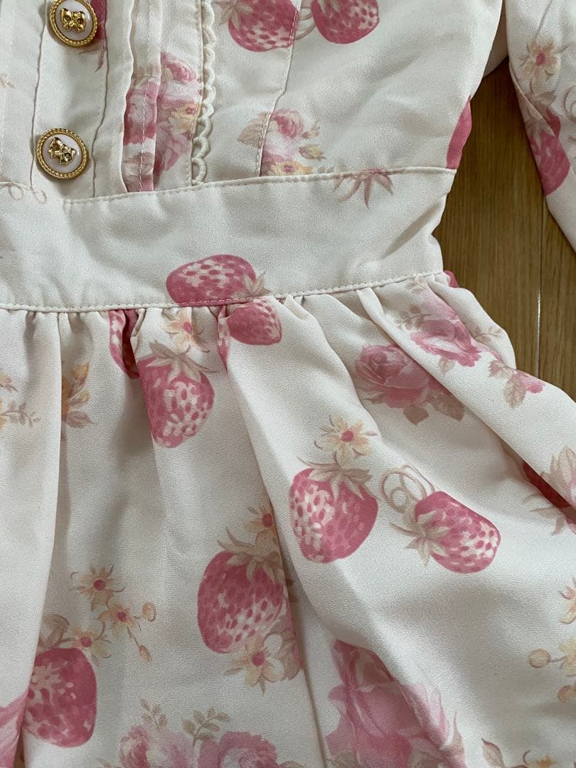 LIZLISA リズメロ メロメロストロベリーワンピース ホワイト