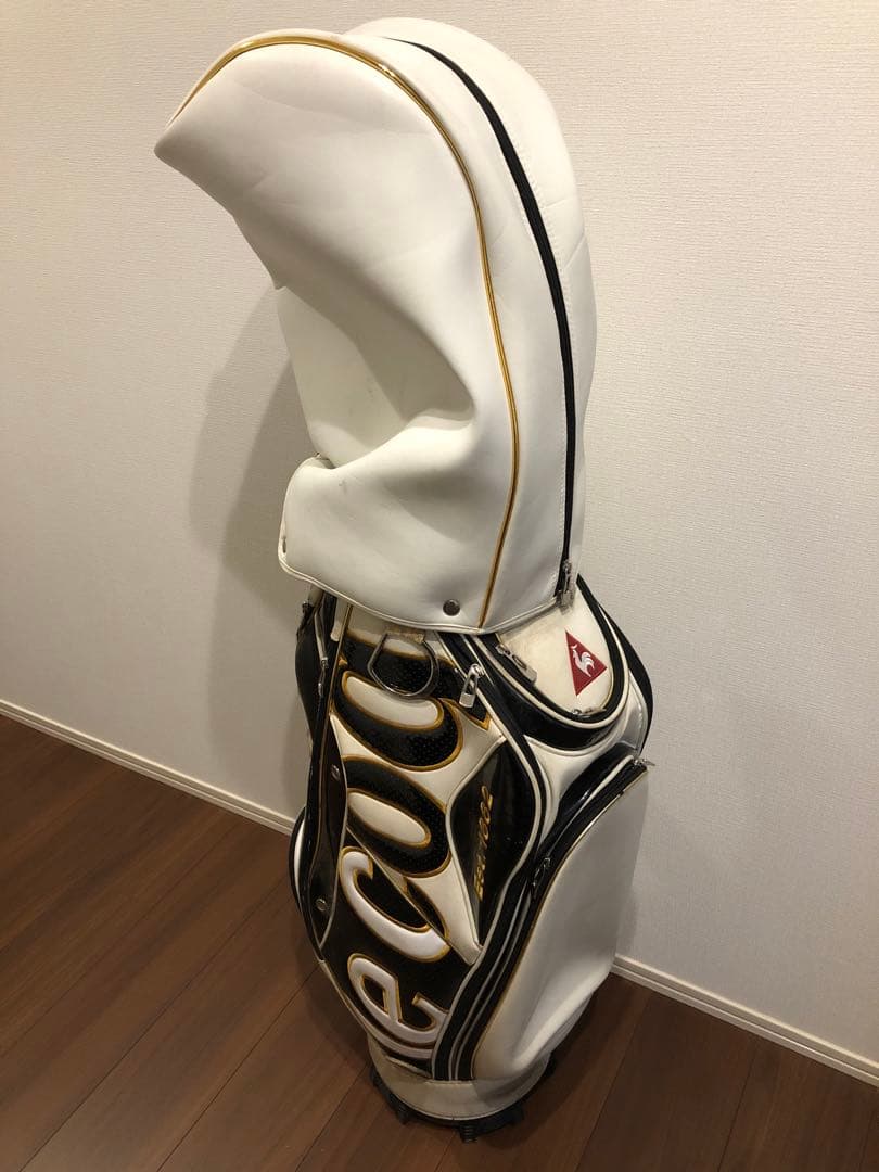 le coq sportif キャディバッグ ホワイト/ブラック　ゴールド