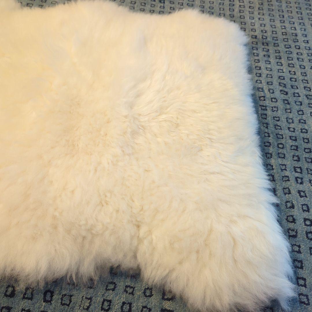 天然羊毛100% ホワイトシープスキンラグ 100×70cm ニュージーランド製
