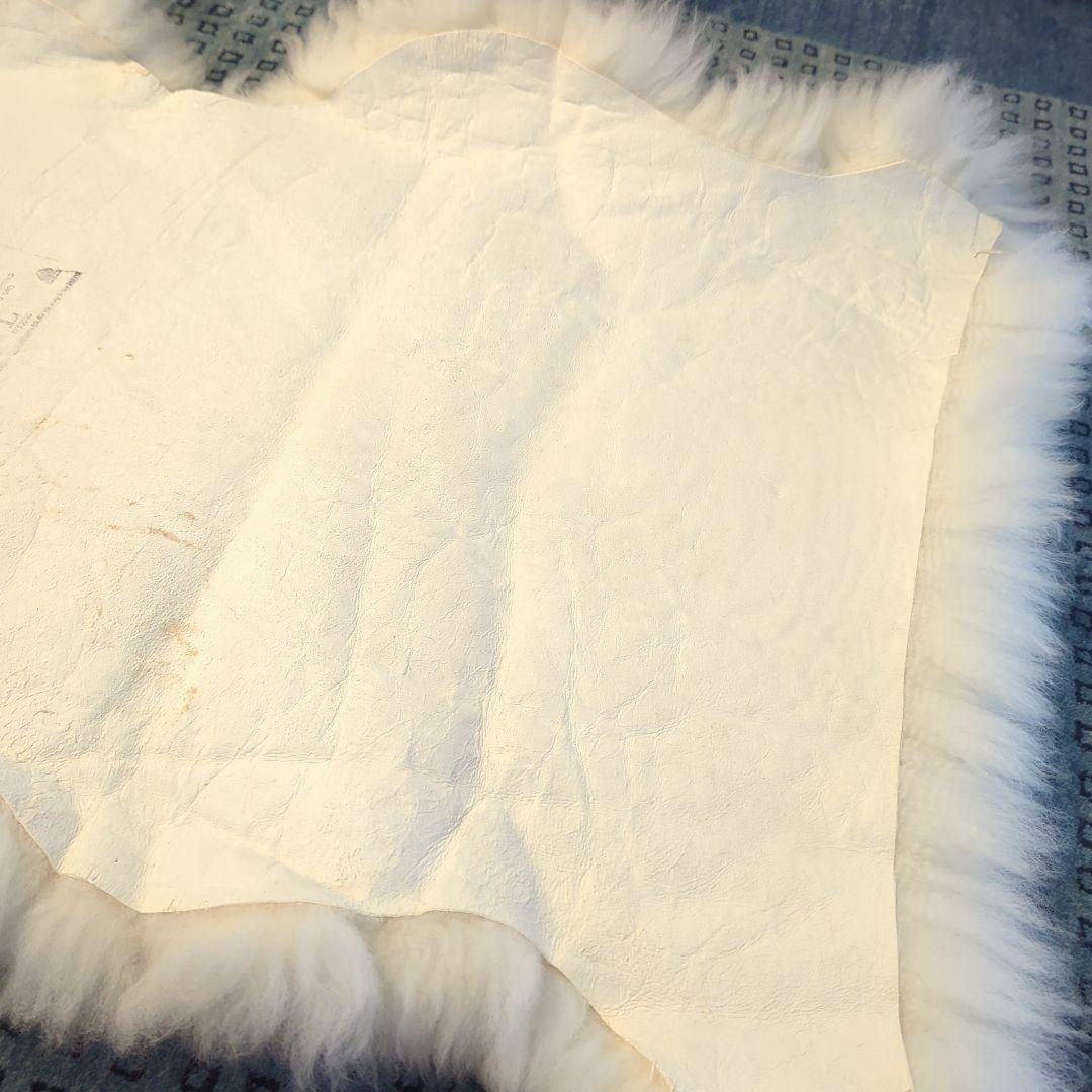 天然羊毛100% ホワイトシープスキンラグ 100×70cm ニュージーランド製