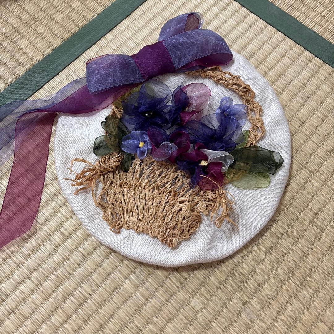 バライロノボウシ　バラ色の帽子　すみれベレー帽　パンジーベレー