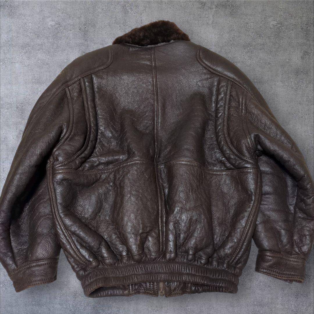 極上品✨リアルムートン G-1 フライトジャケット XL ブラウン レザー