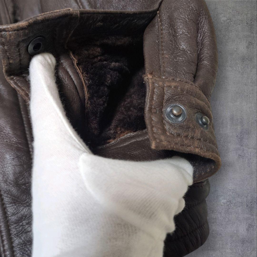 極上品✨リアルムートン G-1 フライトジャケット XL ブラウン レザー