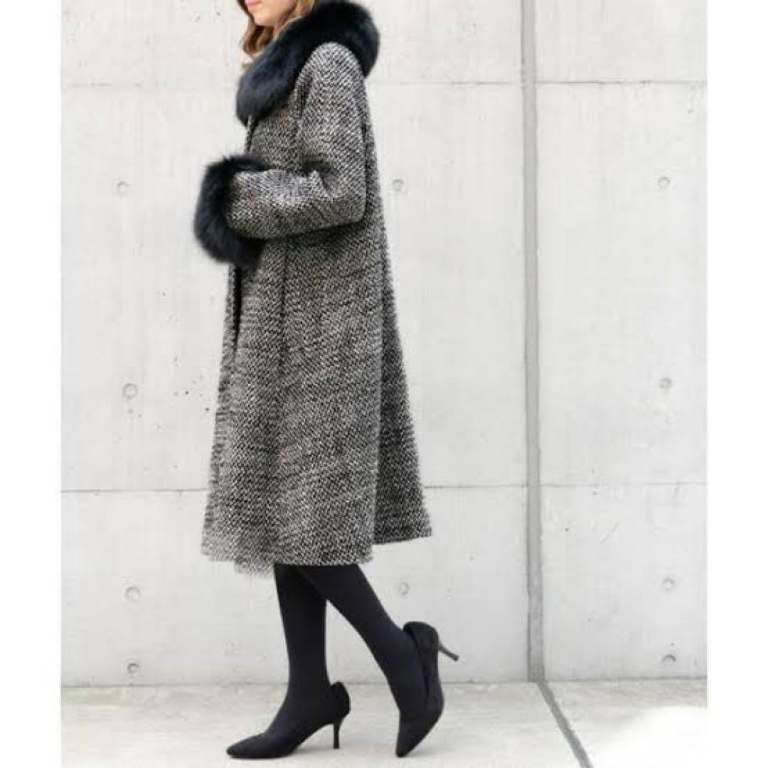 極美品 ストロベリーフィールズ パールローブファーコート フォックス 定価10万