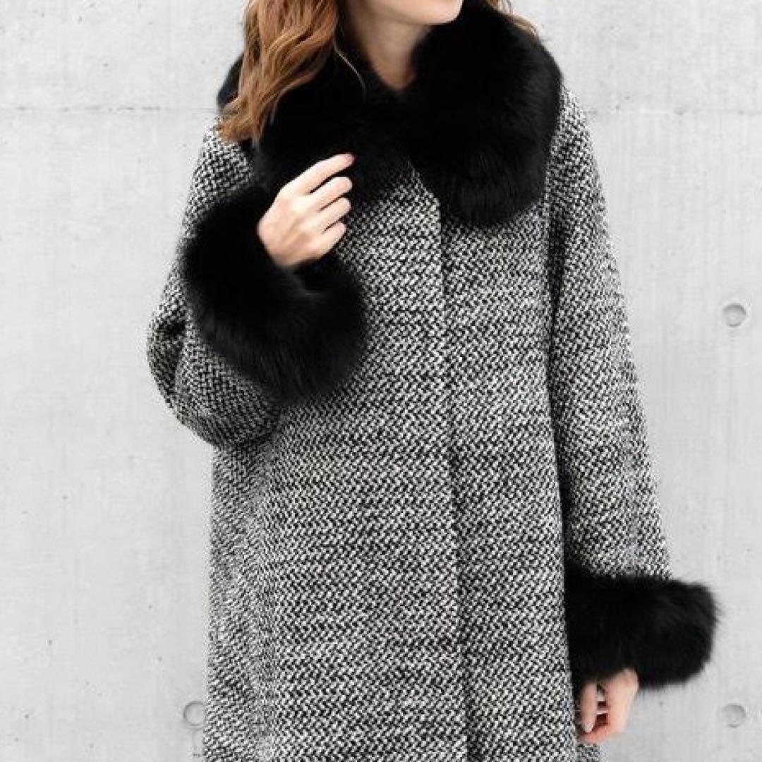 極美品 ストロベリーフィールズ パールローブファーコート フォックス 定価10万