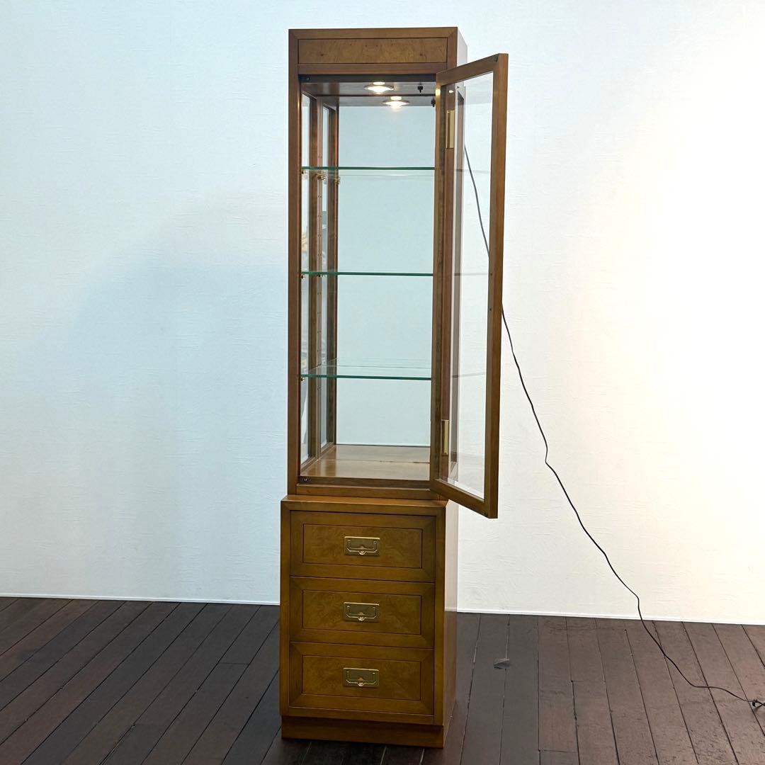 H112K59b カリモク ドマーニ モーガントン ライトコニャック 飾り棚